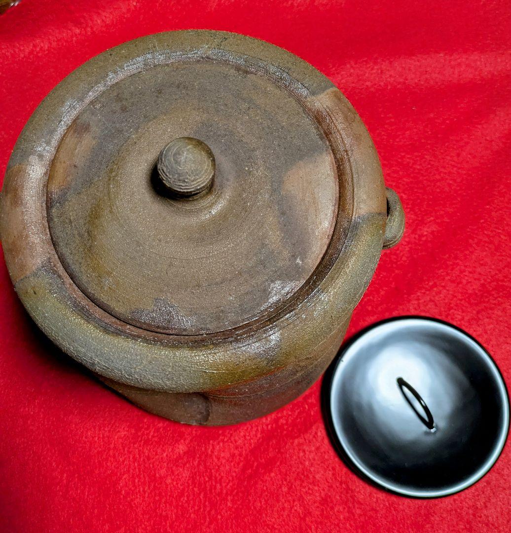 備前/茶道具/見附文雄 耳付水指/水指ｐ 日本茶/備前焼 工芸品/茶道 水指