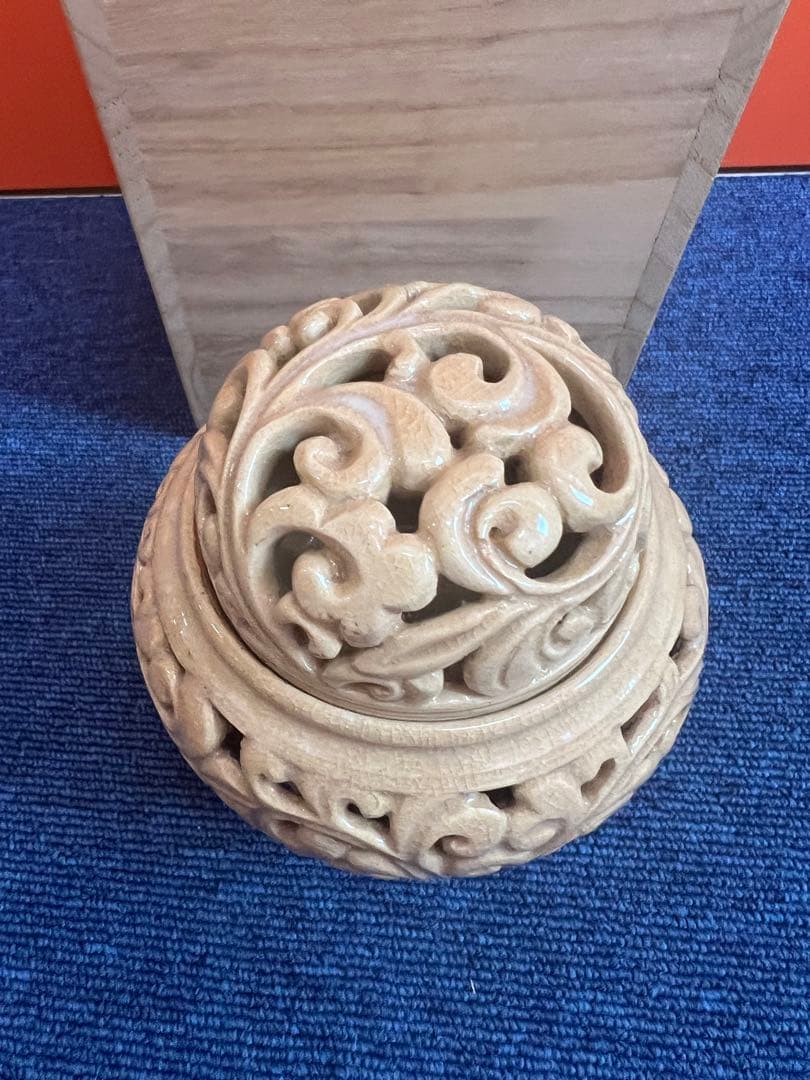 1136 萩焼　指月窯　波多野善蔵　香炉　未使用