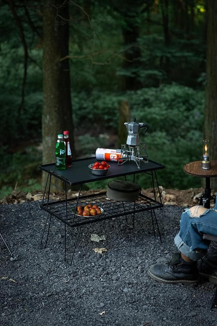 キャンピングムーン アウトドア フィールドラックセット 黒 230B-3TM