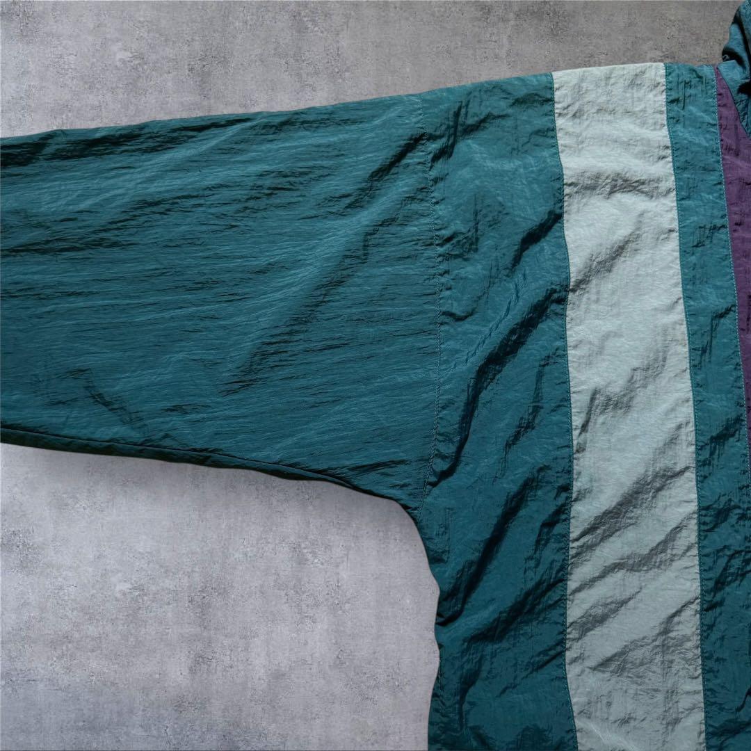 1501 古着90年代adidasナイロンジャケット刺繍ロゴ好配色マルチカラー