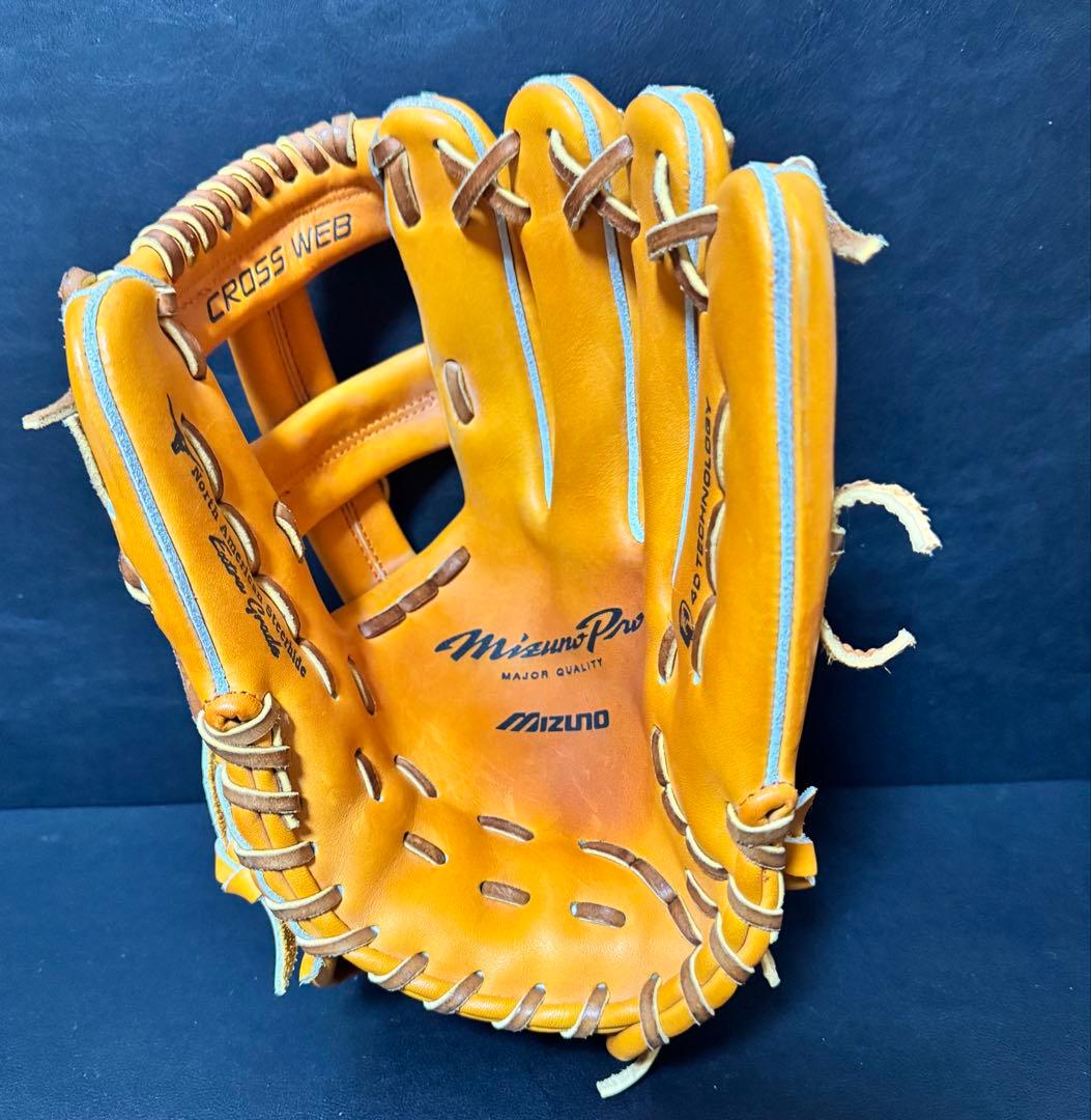 ミズノプロ 硬式 グローブ オレンジ Mマーク