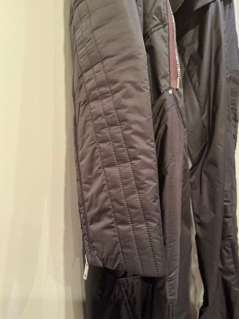 【お値下しました】リックオウエンス　ブラックナイロンコート　デザインコート