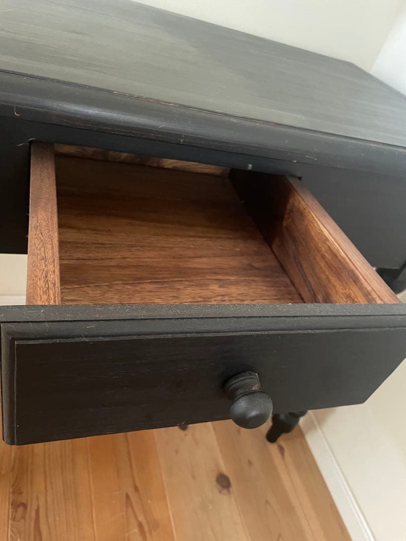 再値下げアンティーク　ボビンレッグデスク　テーブル　マットブラック