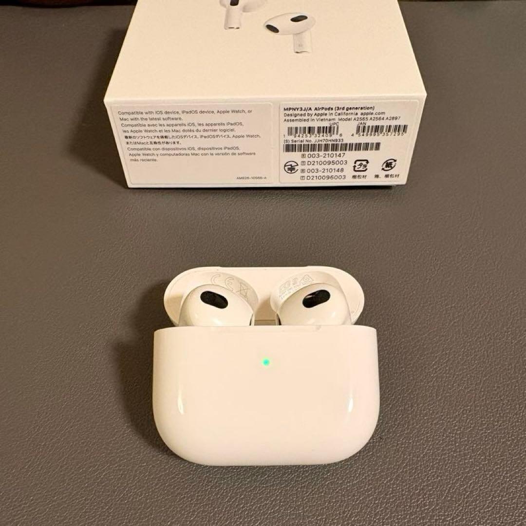 AirPods第3世代（ライトニング）本体・ケース・箱有/充電ケーブル付【美品】